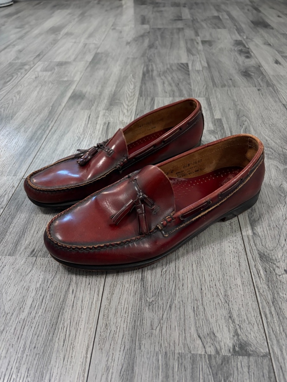 G.H. Bass & Co. Weejuns Burgundy Leather Tassel Slip-On Loafers